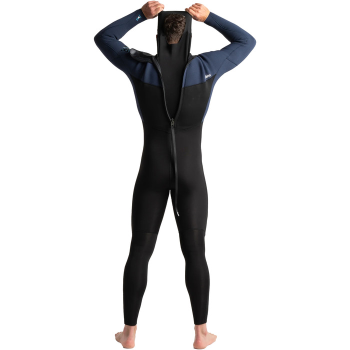 2024 C-Skins Mens Session 4/3mm Back Zip Wetsuit C-SE43MBZ - Black / Slate Diamond / Ultra Cyan